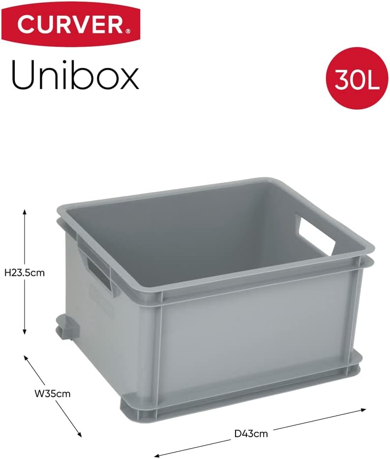 Curver CU Unibox Classic Large Eco, Grey, 43 x 35 x 24 cm
