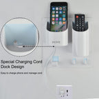 Bedside Shelf Caddy Drink Beer Holder Can Wall Mounted | Adhesive Stick On | 3 Hooks Drain Hole Design Cellphone Organizer | Gaming RV Boat Bedroom Office