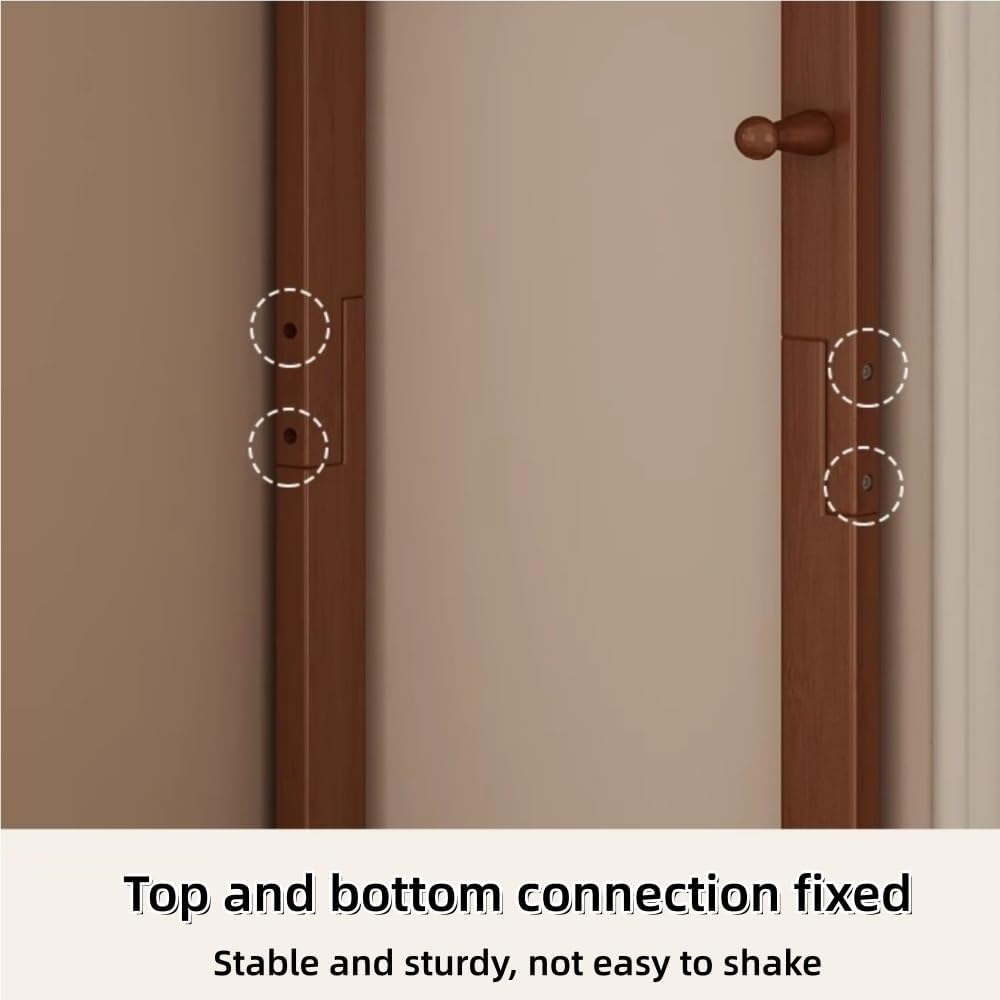 Bamboo Corner Coat Rack, Floor-Standing Clothing Rack with Hooks(Brown) | Storage Rack with Corner Shelves, Multifunctional Coat Stand for Living Room, Entrance, and Bedroom