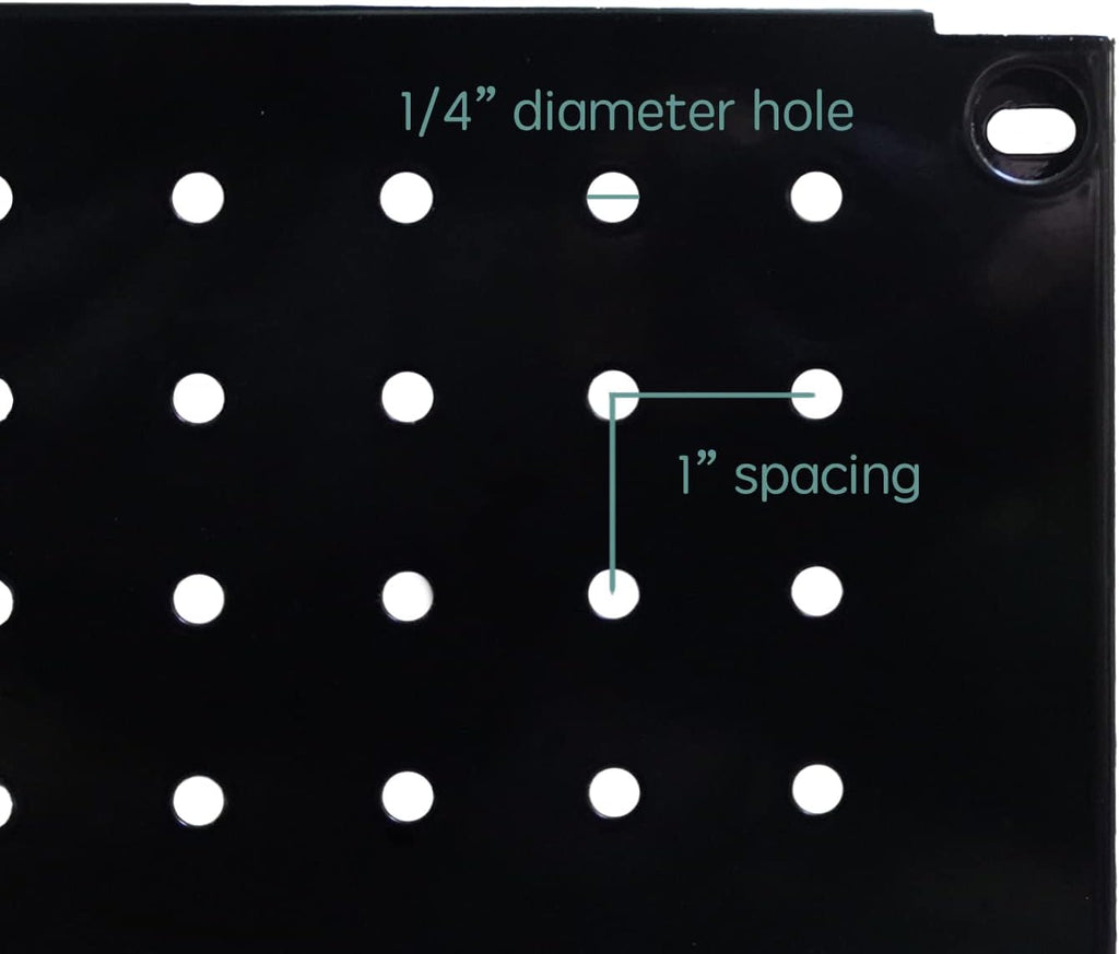 Metal Pegboard 12-Inch Tall x 16-Inch Wide Heavy Duty Wall Organizer for Home Garage Tool Storage 4pcs Black