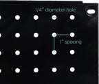 Metal Pegboard 12-Inch Tall x 16-Inch Wide Heavy Duty Wall Organizer for Home Garage Tool Storage 4pcs Black