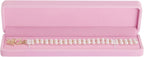LETURE 4 Pieces Velvet Bracelet Necklace Pendant Jewelry Box, Small Long Jewelry Watch Gift Box for Proposal, Wedding, Engagement, Christmas (Pink-4PCS)