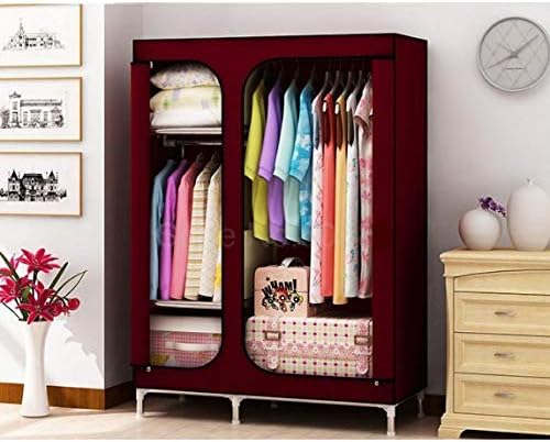 Simple Wardrobe Reinforced Thicken Cloth Sturdy Steel Frame Assembly Oxford L...