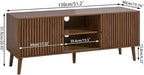 Mid Century Modern TV Stand for Televisions up to 60 Inches, with Sliding Doors and Storage, Television Stands, TV Consoles, Media Consoles for Living Room(Walnut-51.2inch)
