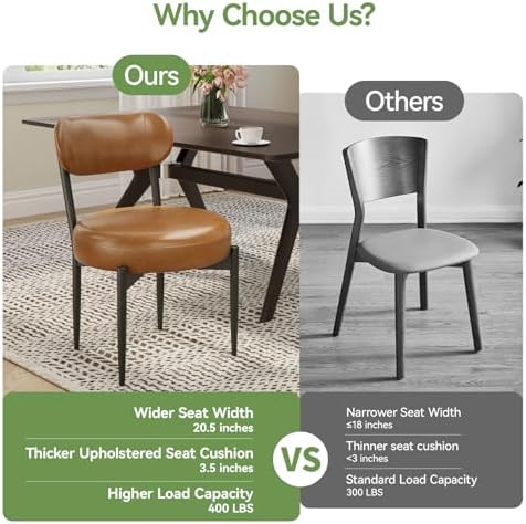 Welzona Upholstered Dining Chairs Set of 4, Dining Room Chairs with Sturdy Me...