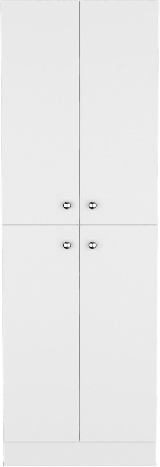 Modern Kitchen Pantry, Storage Cabinet with 4 Doors and 5 Adjustable Shelves,...