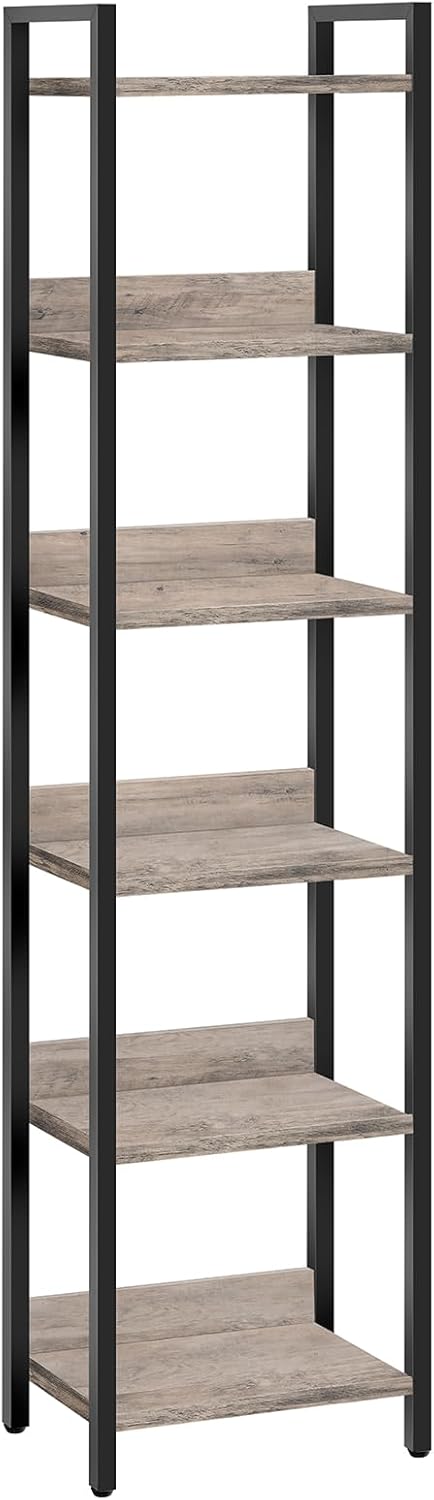 MAHANCRIS Bookshelf, 6-Tier Bookcase, Standing Book Shelf for Small Space, St...