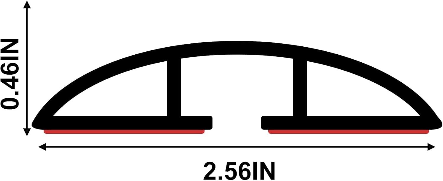 6.5Ft Floor Cord Cover Silicone Cable Protector Easy to Install Wire Organizer and Hider Ideal Extension Cord Cover for Home, Office, Garage (Black-6.5Ft)