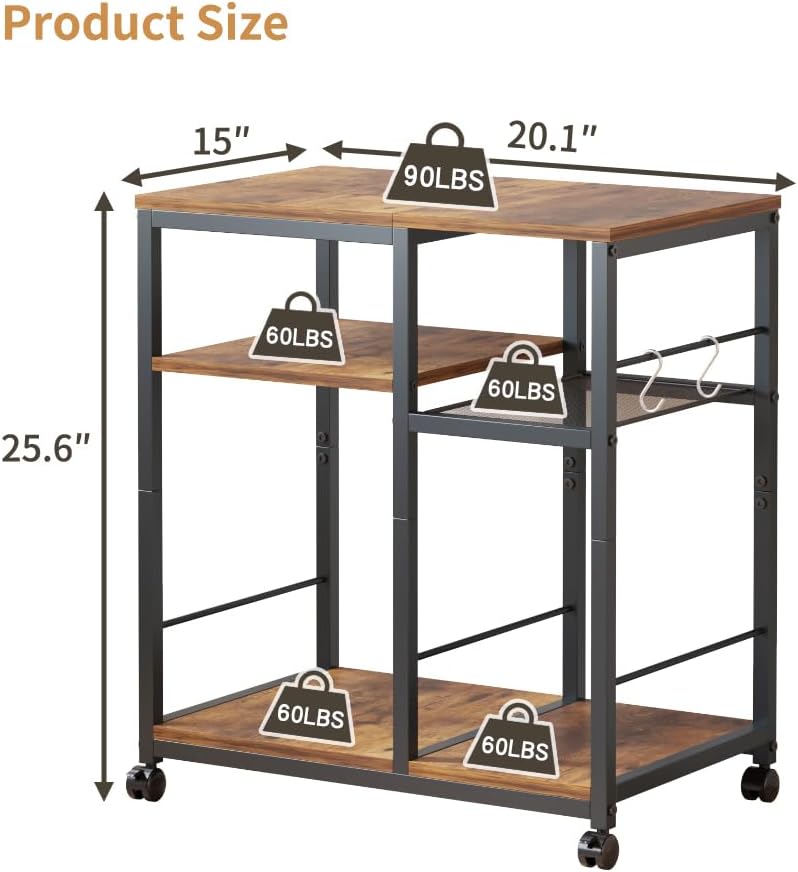 ZIWEI STAR Kitchen Microwave Cart, Microwave Stand, Small Kitchen cart, Baker...
