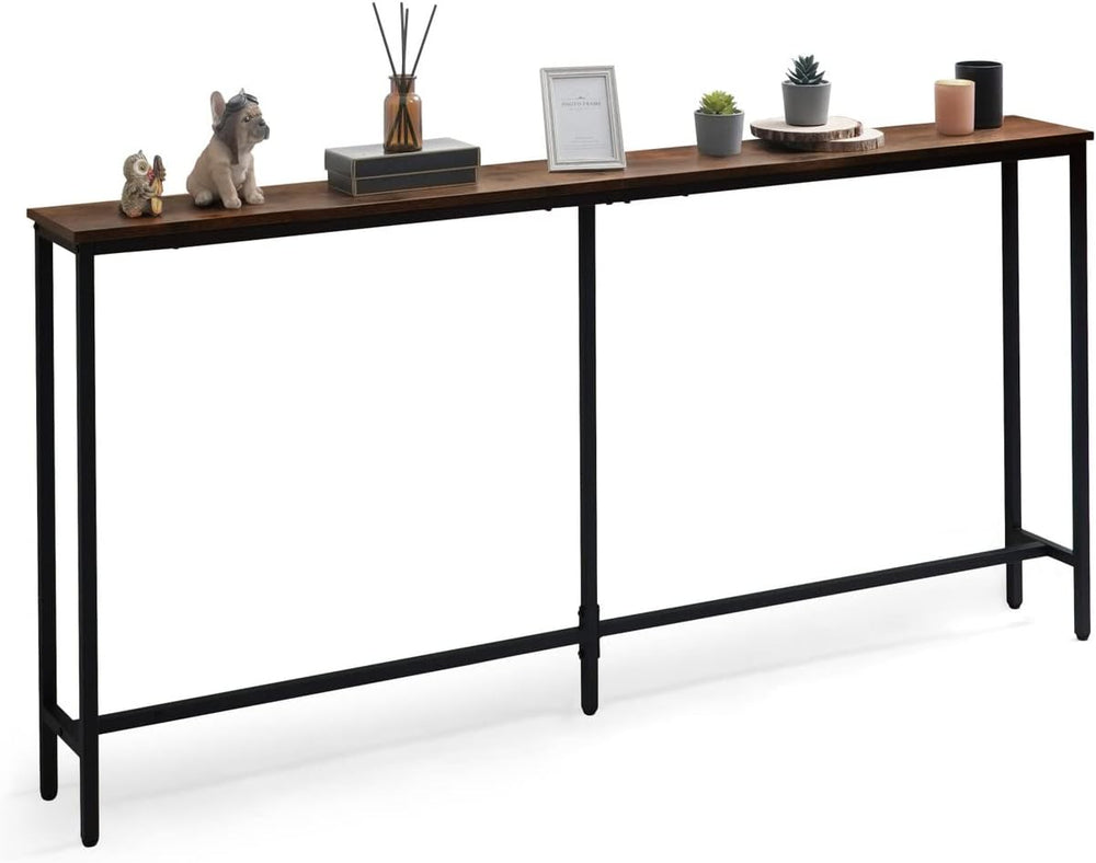 CAPHAUS 63” Narrow Long Console Table for Entryway, Classic Design Sofa Livin...