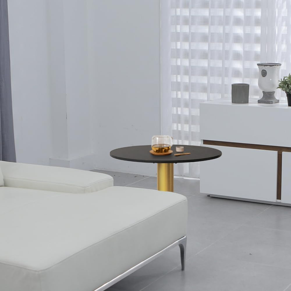 Side Table with Marble Top Metal White End Table Modern Sofa Side End Table C...