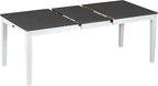 Merax Rustic 7 Piece 78.1inch Extendable Dining Table Set with 18inch Removable Leaf, 6 Upholstered Dining Chairs, 2 Built-in Drawers, Dark Gray+White