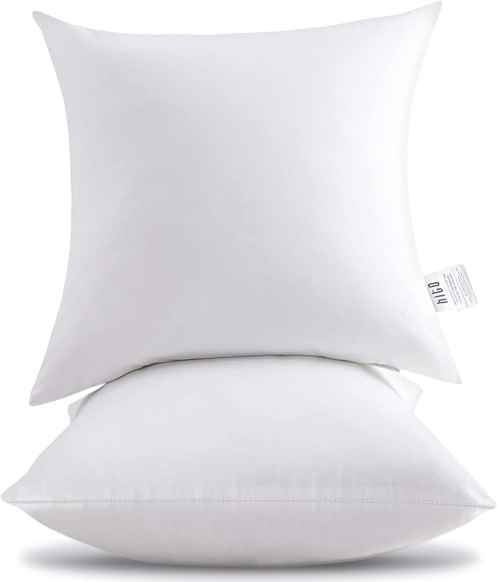 HITO 22x22 Pillow Inserts (Set of 2)- 100% Cotton Covering Down Alternative T...