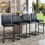 Counter Height Bar Stools Set of 4,Bar Stools for Kitchen Island,25H | Black Bar stools with Back,Metal Barstools with Painted Metal Leg,Counter Height Stools for Pub Kitchen Counter