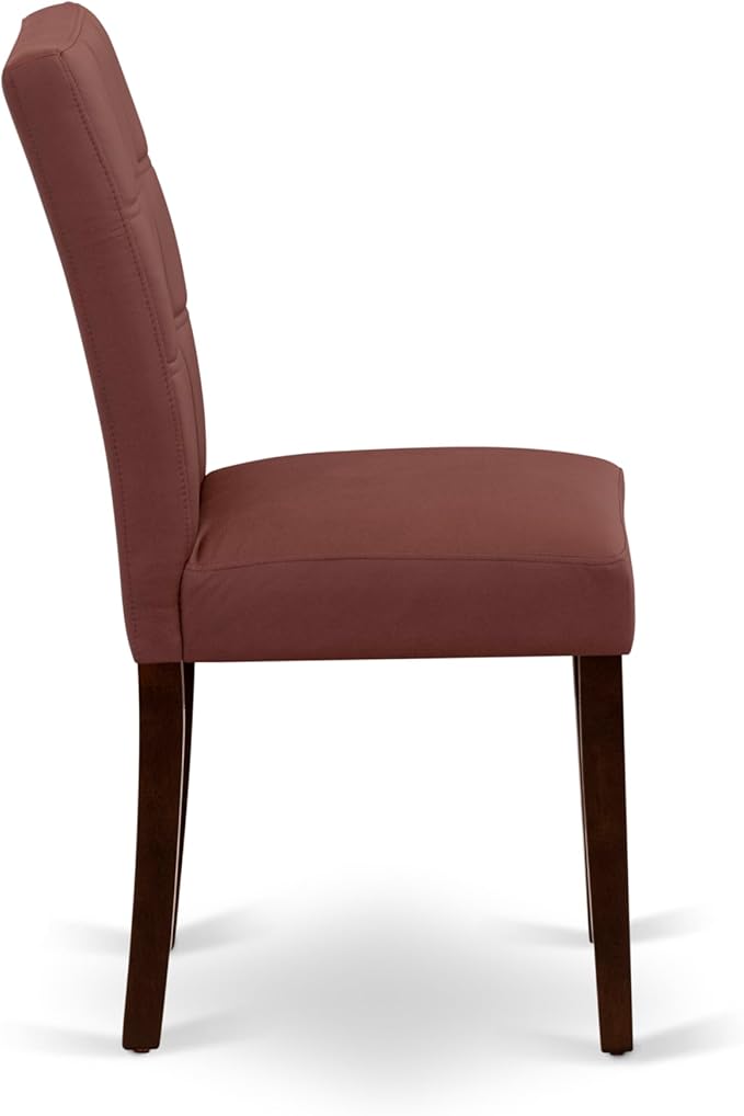 East West Furniture DOAS9-MAH-26 9 Piece Kitchen Table Set Consists A Dinning Table and 8 Burgundy Polyester Fabric Parson Dining Chairs, Mahogany