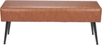 VEVOR Leather Bedroom Bench, PU Leather Bench with Metal Legs and with Stitching for Entryway, Upholstered Shoe Bench Seat, Modern End of The Bed Benches for Living Room, Dining Room, Hallway, Brown