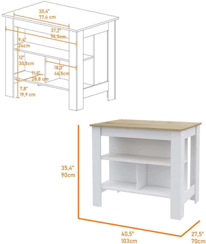 5-Shelf 4-Door Kitchen Set with Island and Wall Cabinet | Includes 5 shelves ...