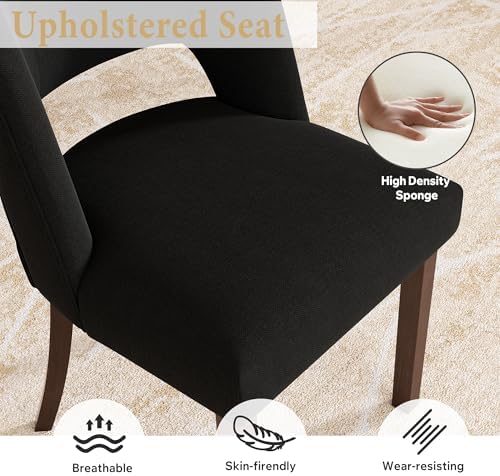 Dining Chairs Set of 6,Modern Dining Room Chairs with Thick Cushions,Linen Up...