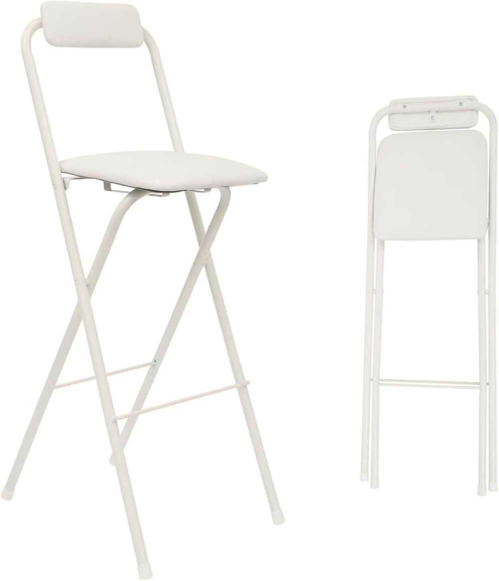 DYRABREST Folding Chair with Backrest, Tall Collapsible Stool, Steel Folding ...