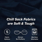 Chill Sack Bean Bag Chair - 5' Giant Memory Foam Lounge Chair with Soft Microfiber Cover – Cozy Furniture for Living Room, Dorm, & Kids' Rooms – Comfortable 5 Ft, Microsuede Lounge Sofa, Navy