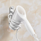 Blow Dryer Holder Wall Mounted Bathroom Hair Dryer Hanger Hair Tool Organizer for Full Size Dryer Swivel Storage Rack with Armrests for Flat Iron Curling Iron Space Saving Design (Silver)