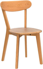 100% Solid Wood Dining Chairs Set of 2, Mid Century Modern with Wide Rounded Backrest, Chairs for Dining Room, Kitchen Chairs, Original Wood Color