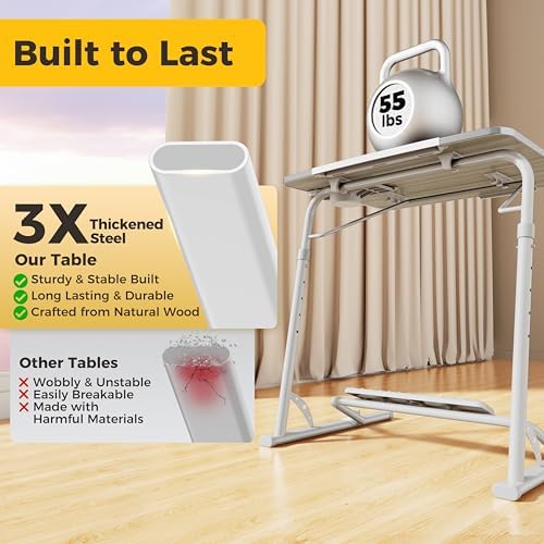 FoldWise Upgraded Folding TV Tray Table, Sturdy Couch & Dinner Laptop Table