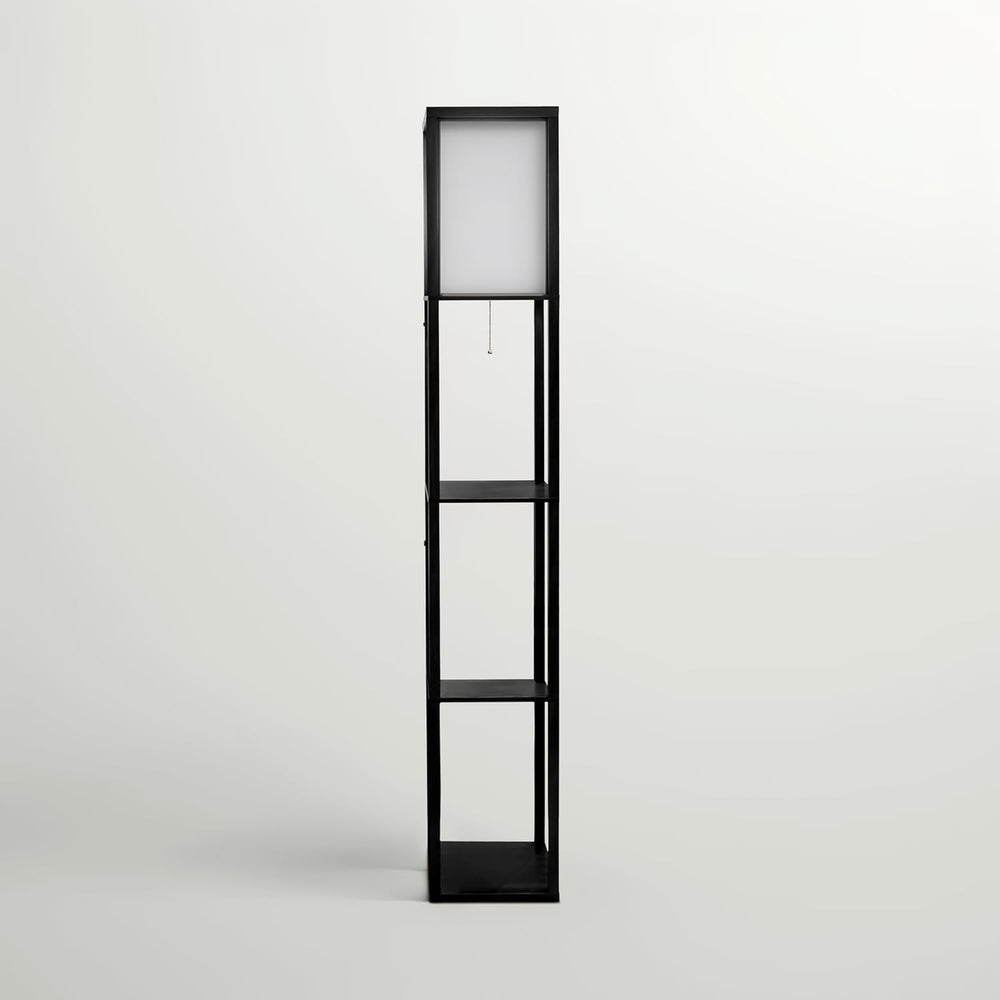 Brightech Maxwell - Modern Shelf Floor Lamp with Lamp Shade & Warm White ...