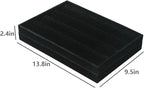 Coward 2PC Black Velvet Stackable Earring Tray Drawer Jewelry Holder Organizer Box Storage Earring Display Stand for Home Drawer or Store Selling (earring+earring)