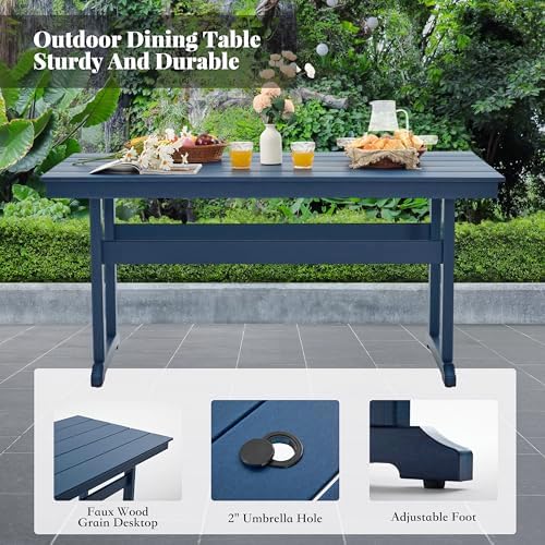 HDPE Outdoor Dining Set,10-Piece Outdoor Table and Chairs Include 8 Dining Ch...