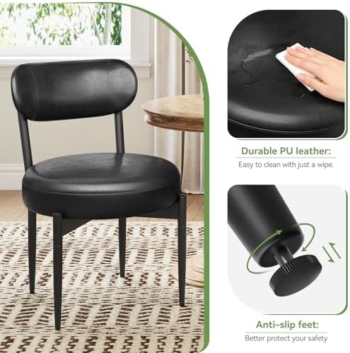 Welzona Upholstered Dining Chairs Set of 4, Dining Room Chairs with Sturdy Me...