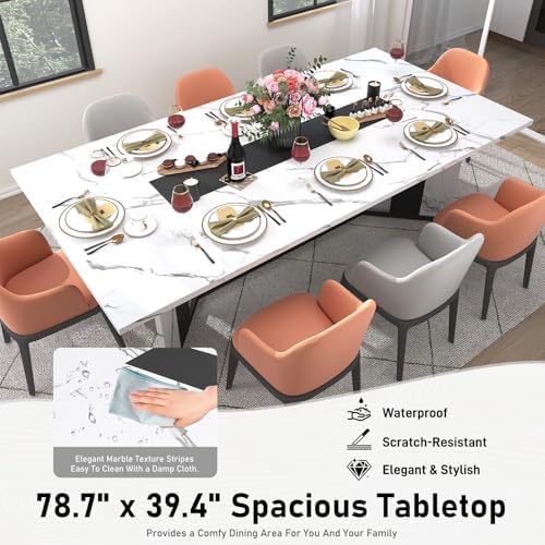 Hlivelood 78Inch Large Dining Table for 6 8 People,Wooden Rectangular Kitchen...