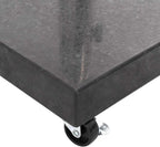 Granite Parasol Base 66.1 lb Square Black Heavy Duty Umbrella Stand with 2 Locking Bolts, 1 Adapter for 1.5"/1.9" Poles, 4 Castors for Easy Movement