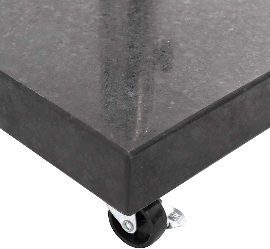 Granite Parasol Base 66.1 lb Square Black Heavy Duty Umbrella Stand with 2 Locking Bolts, 1 Adapter for 1.5"/1.9" Poles, 4 Castors for Easy Movement