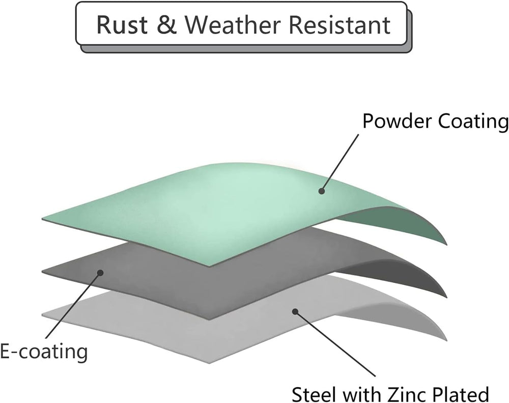 Patio Coffee Table - Metal Steel Outdoor Round Table Weather Resistant Anti-R...