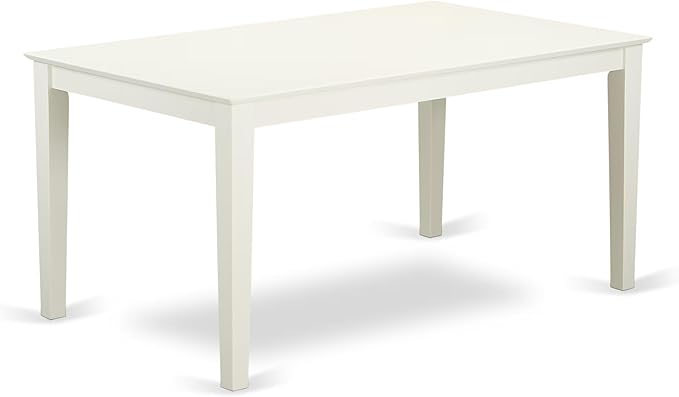 East West Furniture CAAD5C-LWH-LC 5 Piece Kitchen Table Set for 4 Includes a Rectangle Dining Room Table and 2 Faux Leather Dining Chairs with 2 Benches, 36x60 Inch, Linen White