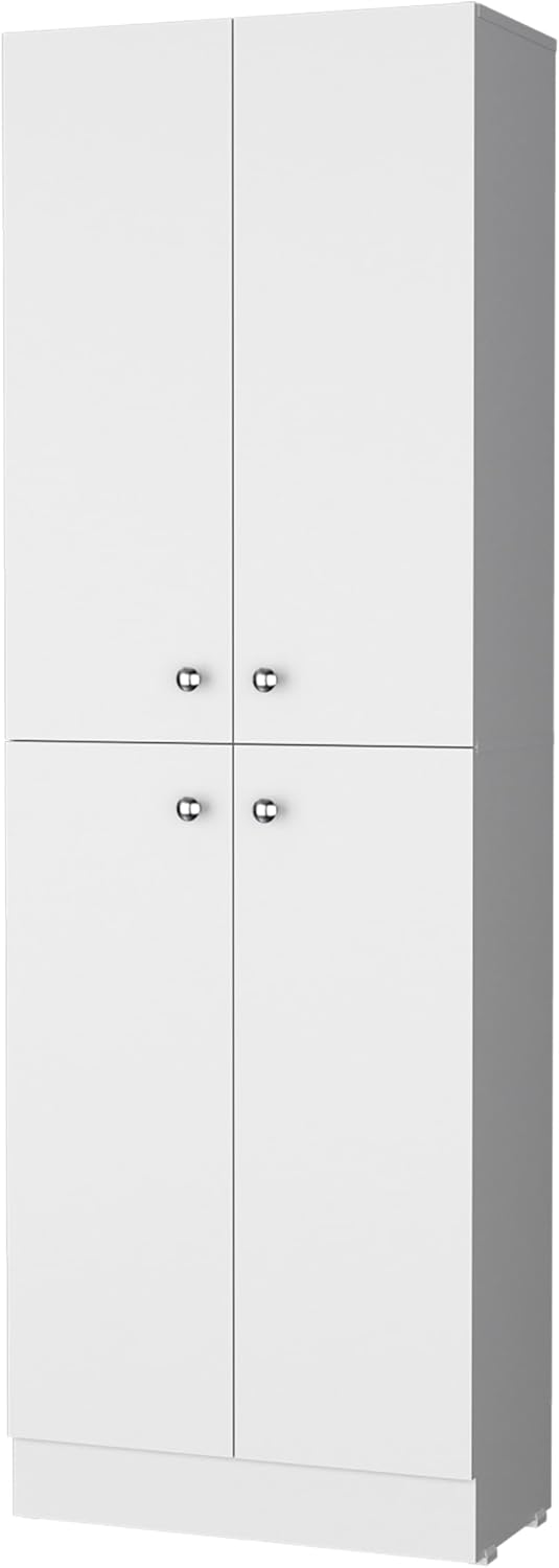 Pantry Cabinet with 4 Doors and 5 Hidden Shelves