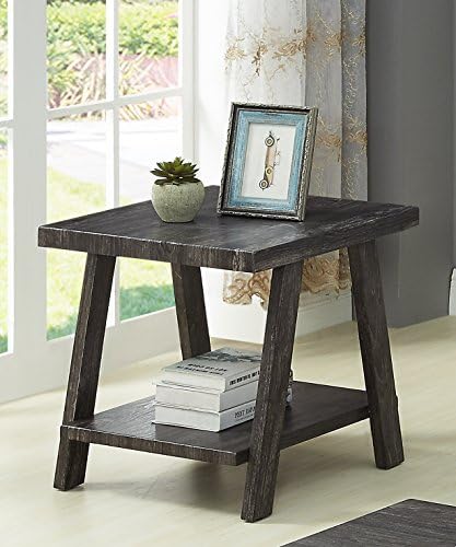 Roundhill Furniture Athens Contemporary Replicated Wood Shelf End Table in Ch...