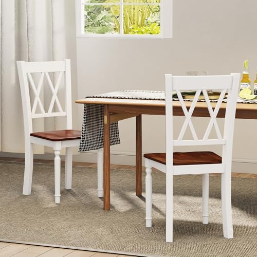 GOFLAME Wooden Dining Chairs Set of 4, Farmhouse Kitchen Side Chairs with Erg...