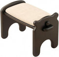 Composite Footstool Dog Shaped Stool Ottoman Bench Seat Low Stool Footrest with Solid Wood Frame PU Leather Cushion and Soft Foam Filling Suitable for, Black