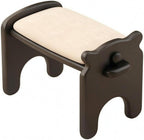 Composite Footstool Dog Shaped Stool Ottoman Bench Seat Low Stool Footrest with Solid Wood Frame PU Leather Cushion and Soft Foam Filling Suitable for, Black