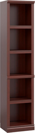 70" Tall Mahogany Bookcase, 5 Tiers Narrow Bookshelf for Living Room | 15" Wide Book shelf, Book Case for Hallway Kitchen Home Office Bathroom, Open Storage Organizer with Adjustable Shelf