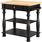 Bernards Birch Kitchen Island, Black