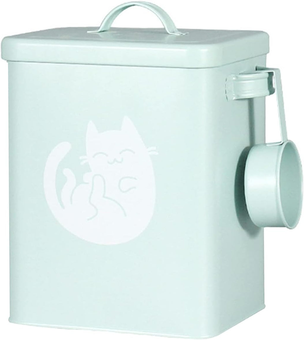 Dog and Cat Food Storage Container 6L, Cute Pet Food Storage Containers with Lids Airtight, Metal Cat Food Bin with Measuring Cup, Durable Airtight Cat Food Container for Pet Owners(#3)