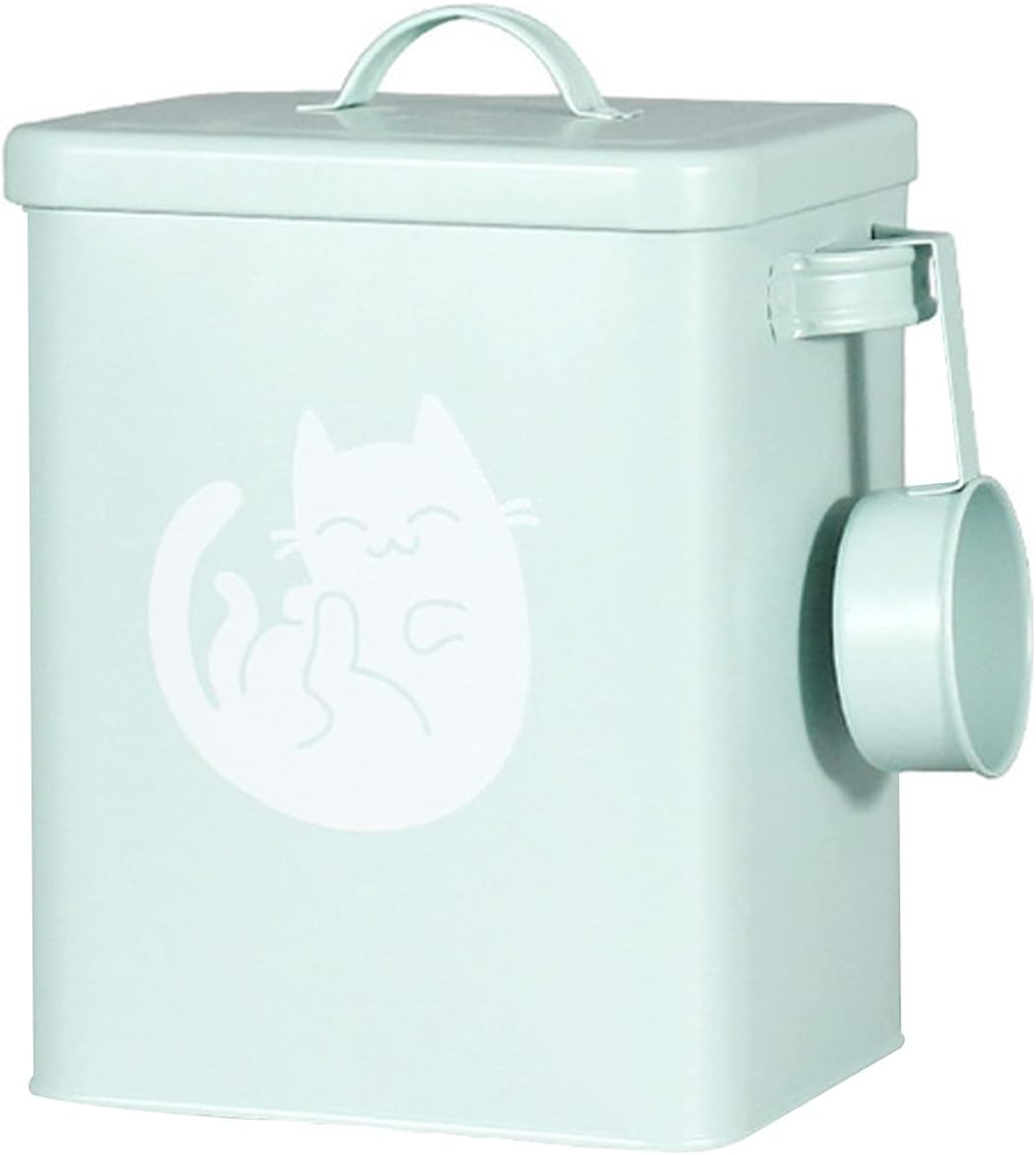 Dog and Cat Food Storage Container 6L, Cute Pet Food Storage Containers with Lids Airtight, Metal Cat Food Bin with Measuring Cup, Durable Airtight Cat Food Container for Pet Owners(#3)
