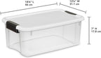 Sterilite 24-Pack Ultra Latching Box, Storage Bins with Lids, Clear Plastic, 18 Quart - Heavy-Duty Organizing Containers for Closet, Bathroom, and Office