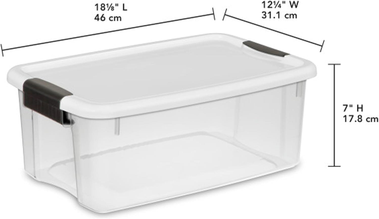 Sterilite 12-Pack Ultra Latching Box, Storage Bins with Lids, Clear Plastic, 18 Quart - Heavy-Duty Organizing Containers for Closet, Bathroom, and Office