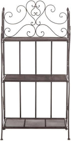 SAFAVIEH PAT5022B Outdoor Collection Torus Unearthed Rust 3-Tier Shelf