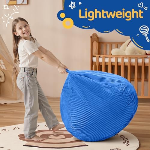 2FT Bean Bag Chair: 2' Bean Bags with Memory Foam Filled,Comfy Beanbag Chairs Teardrop Bean Bag Sofa with Corduroy Cover