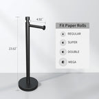 YUMORE Toilet Paper Holder Stand Freestanding, Weighted and Sturdy Matte Black Stainless Steel Design with Non-Slip Cap, Rustproof Tissue Roll Holder for Modern Bathroom, RV